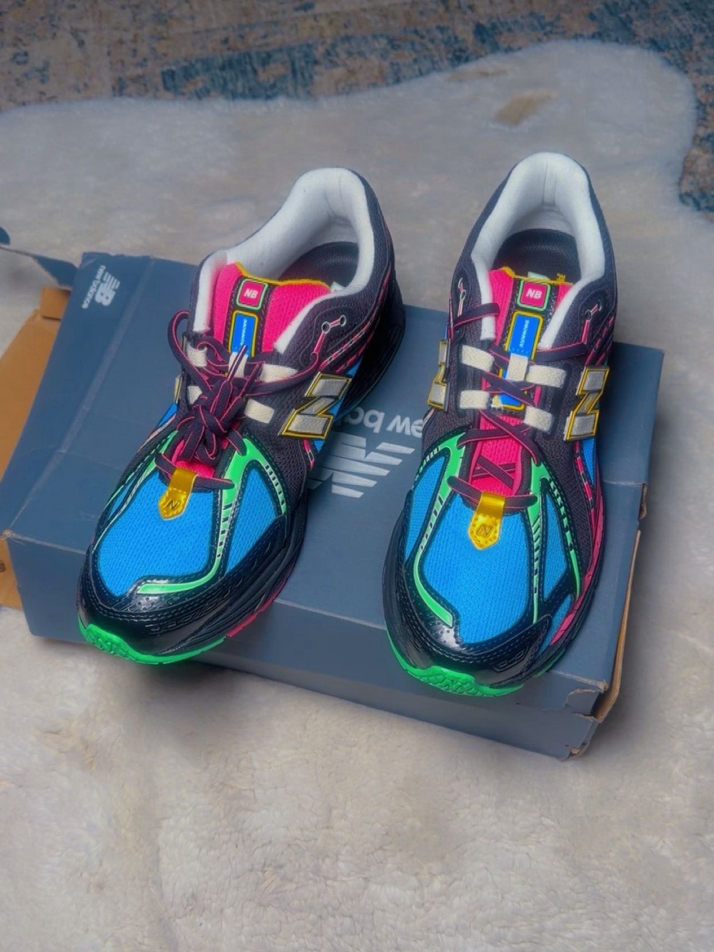 New Balance 'Blue Sneakers with Neon Accents